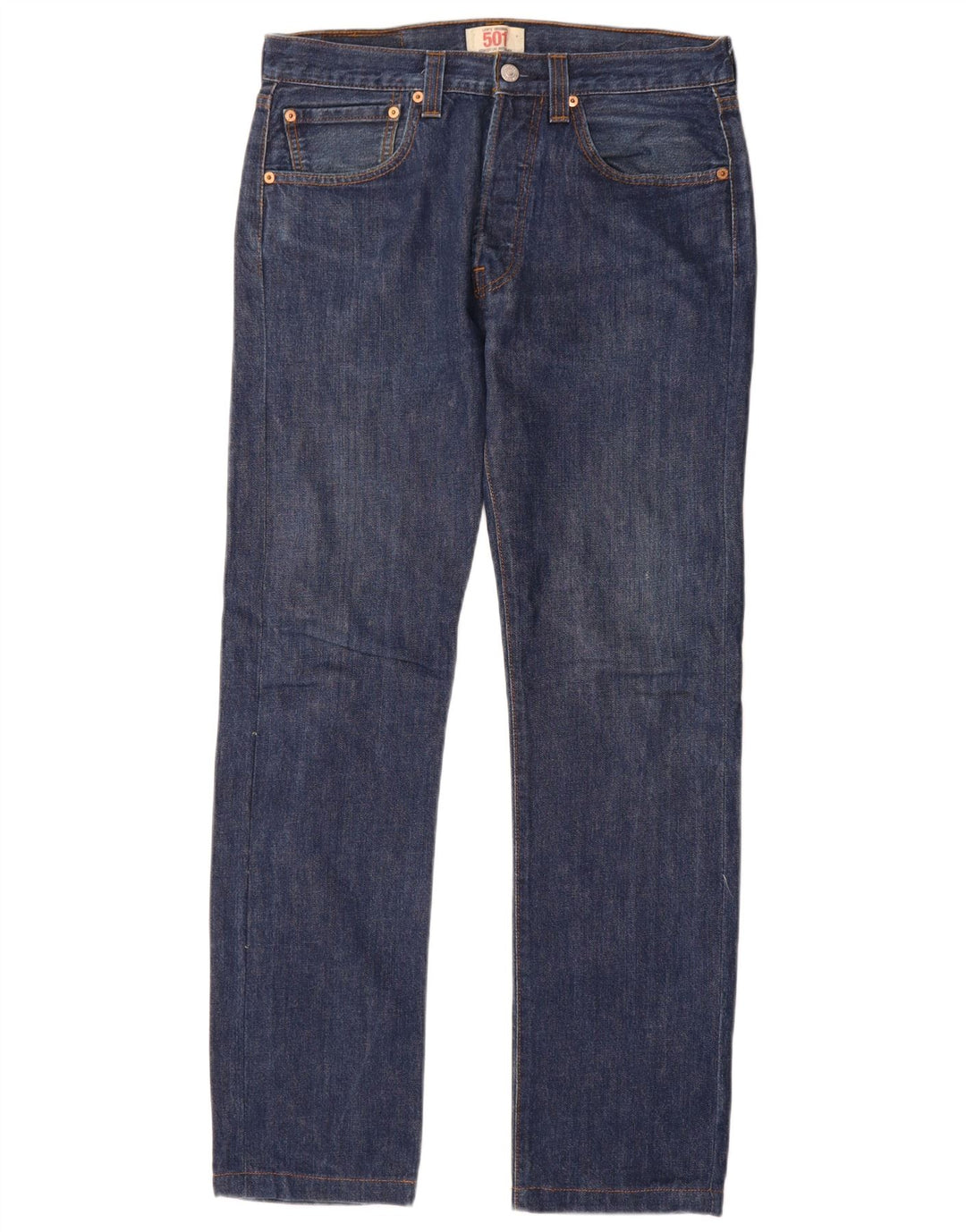 Levi's Herre 501 Straight Jeans W31 L34 Marineblå Bomuld