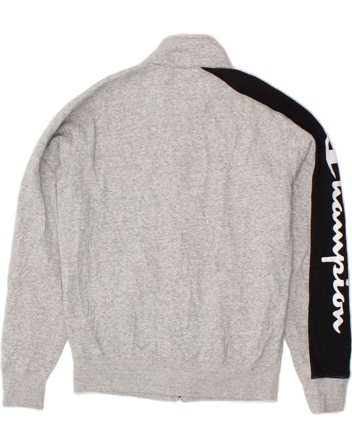 CHAMPION Mens Graphic Tracksuit Top Jacket Small Grey Colourblock Cotton Vintage Champion and Second-Hand Champion from Messina Hembry 