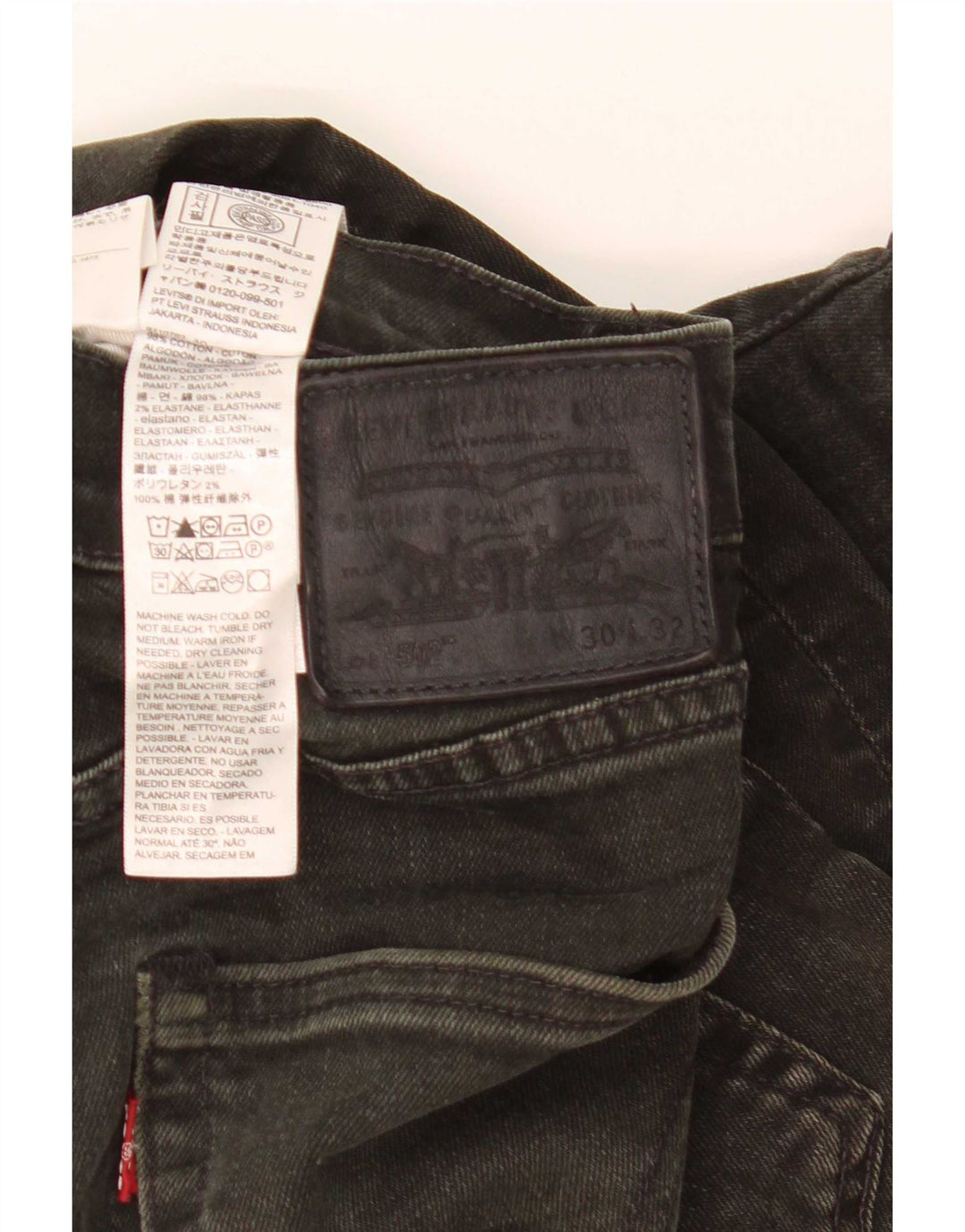Levi's Herre 502 Straight Jeans W30 L32 Sort Bomuld