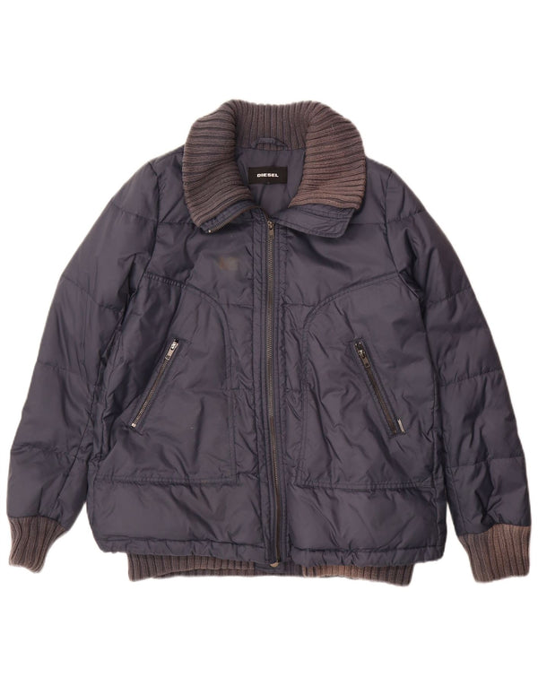 Diesel Herre Loose Fit Polstret Jakke UK 34 XS Navy Blue Nylon