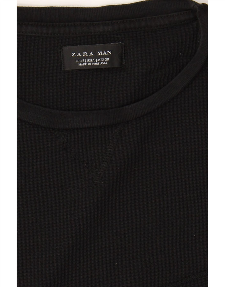 ZARA Mens T-Shirt Top Small Black Vintage Zara and Second-Hand Zara from Messina Hembry 