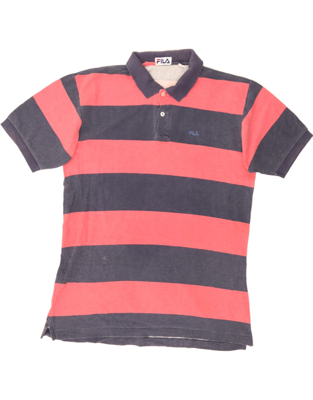 FILA Mens Polo Shirt IT 54 XL Pink Striped Cotton Vintage Fila and Second-Hand Fila from Messina Hembry 