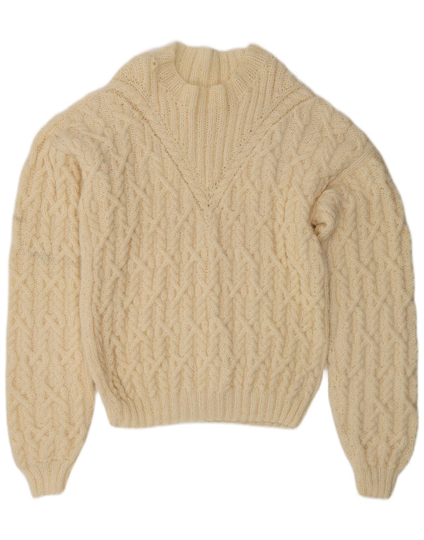 Vintage Dame Turtle Neck Jumper Sweater UK 18 XL Off White