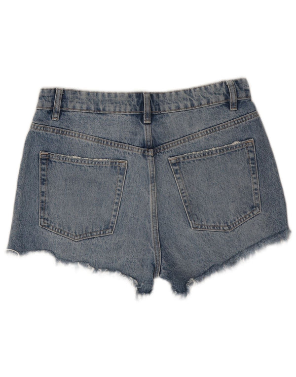 Zara Womens Distressed Denim Shorts EU 38 Small W28 Blue Cotton