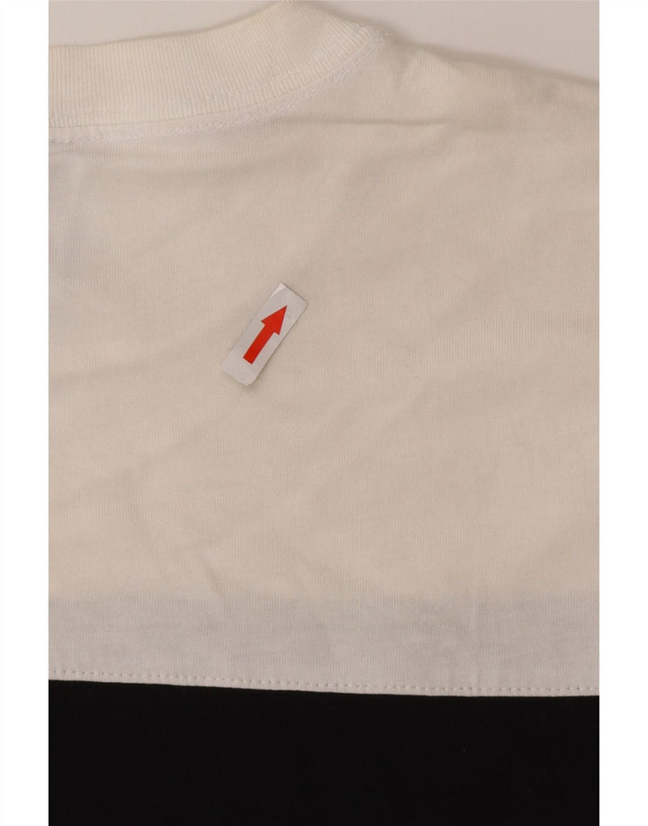 Adidas Herre T-Shirt Top Medium Sort Colourblock Bomuld