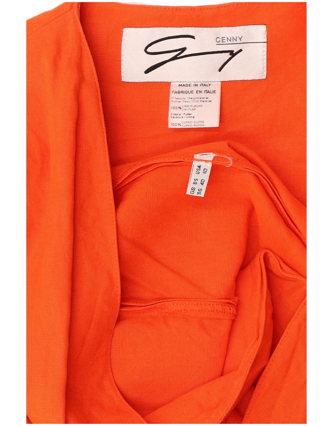 Genny Womens 2-delt sæt US 10 Large Orange Linen