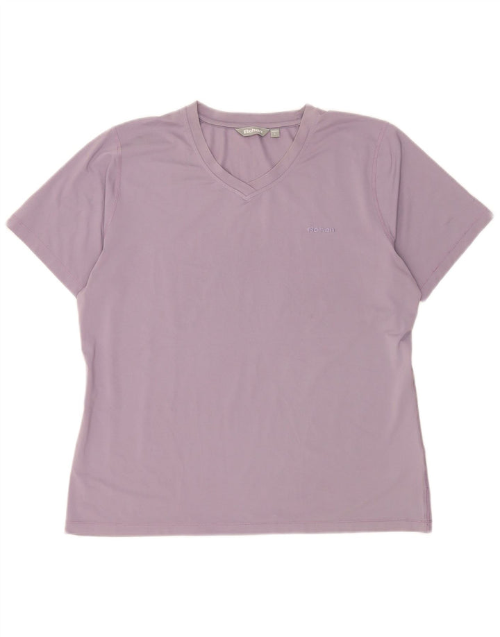 Rohan Dame T-Shirt Top UK 16 Stor Lilla Polyester
