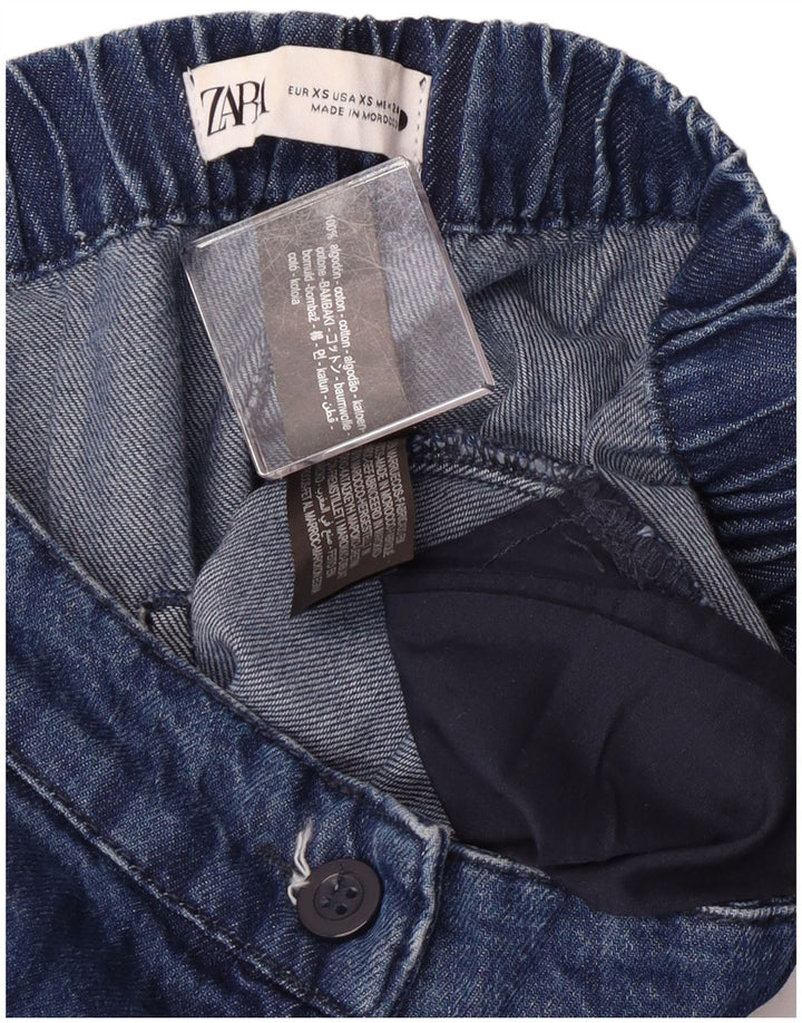 Zara Dame Jeans med brede ben XS W24 L25 Blå Bomuld
