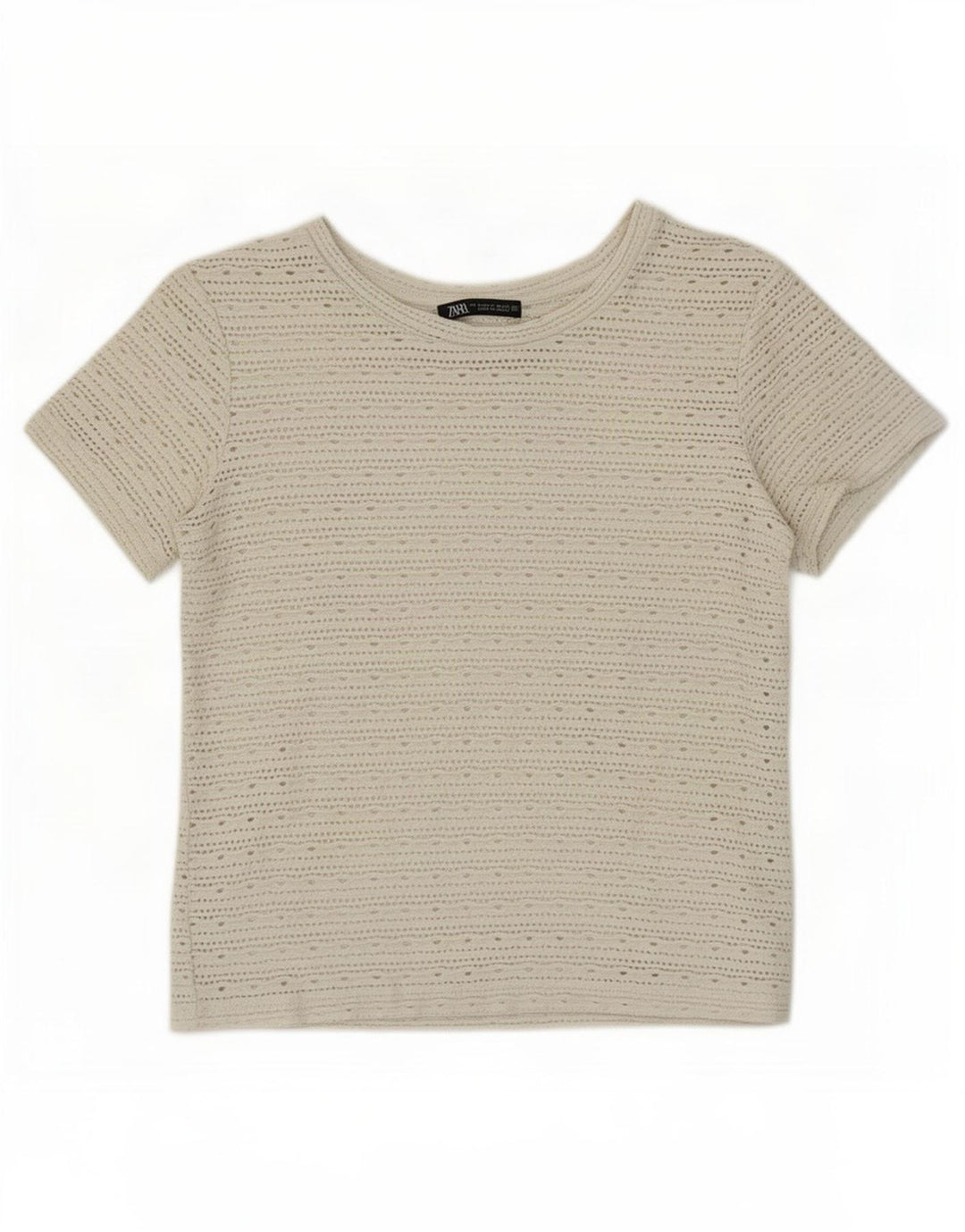 Zara Womens Crop T-Shirt Top UK 10 Small Grå Polyester