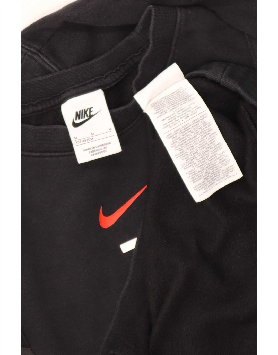 Nike Boys Grafisk Sweatshirt Jumper 10-11 år Medium Sort Bomuld