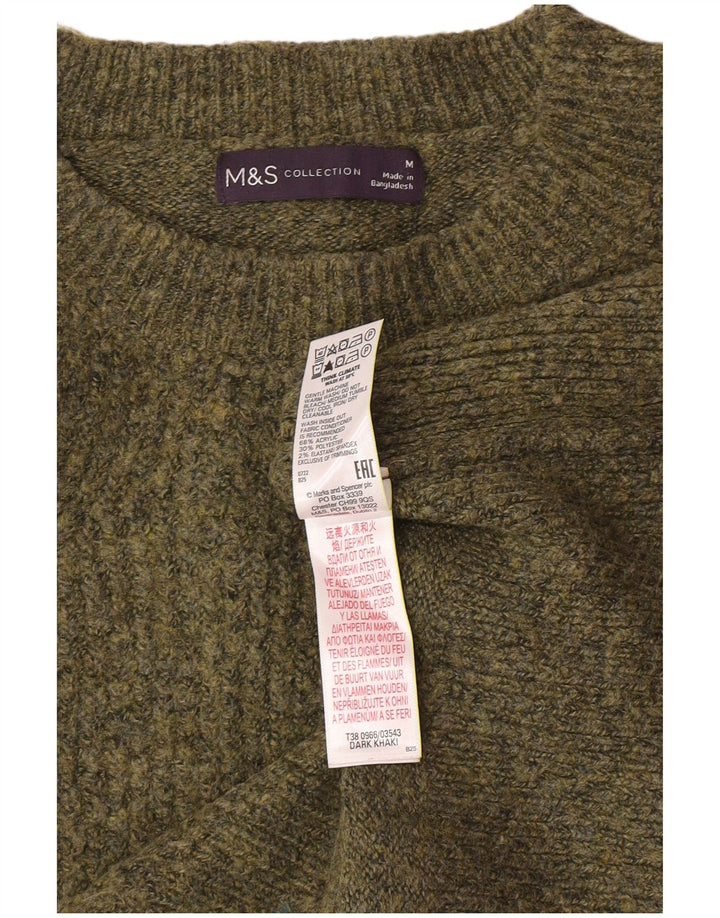 Marks & Spencer Dame sweater med rund hals DK 14 Medium Khaki Flecked