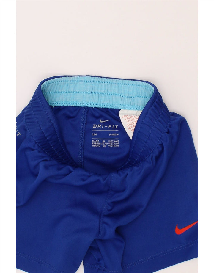 NIKE Baby Boys Dri Fit Sport Shorts 9-12 Months Blue Polyester Vintage Nike and Second-Hand Nike from Messina Hembry 