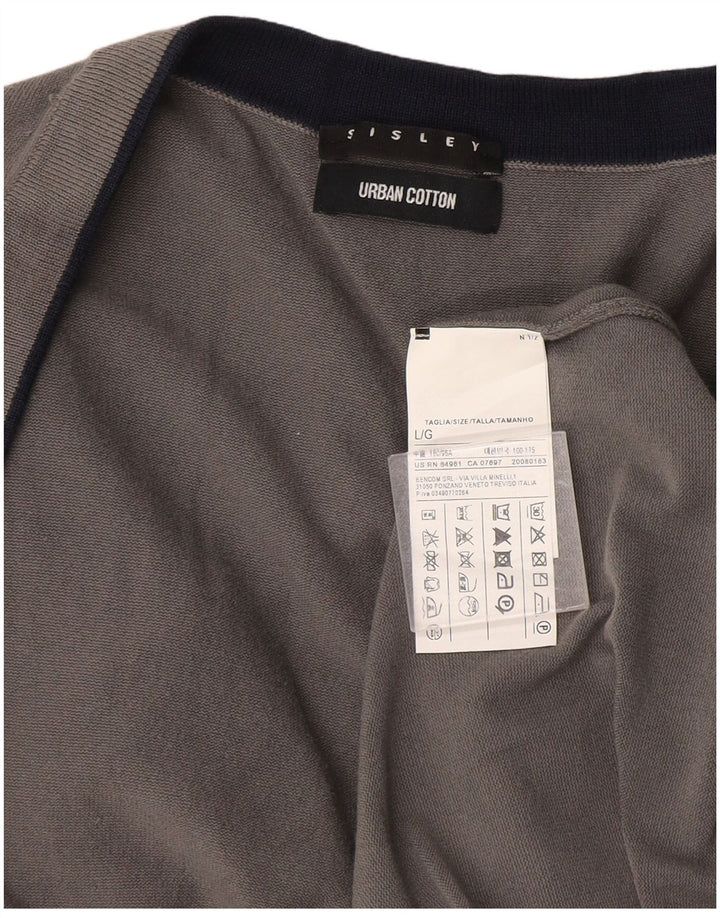 Sisley Herre Cardigan Sweater Stor Grå Bomuld