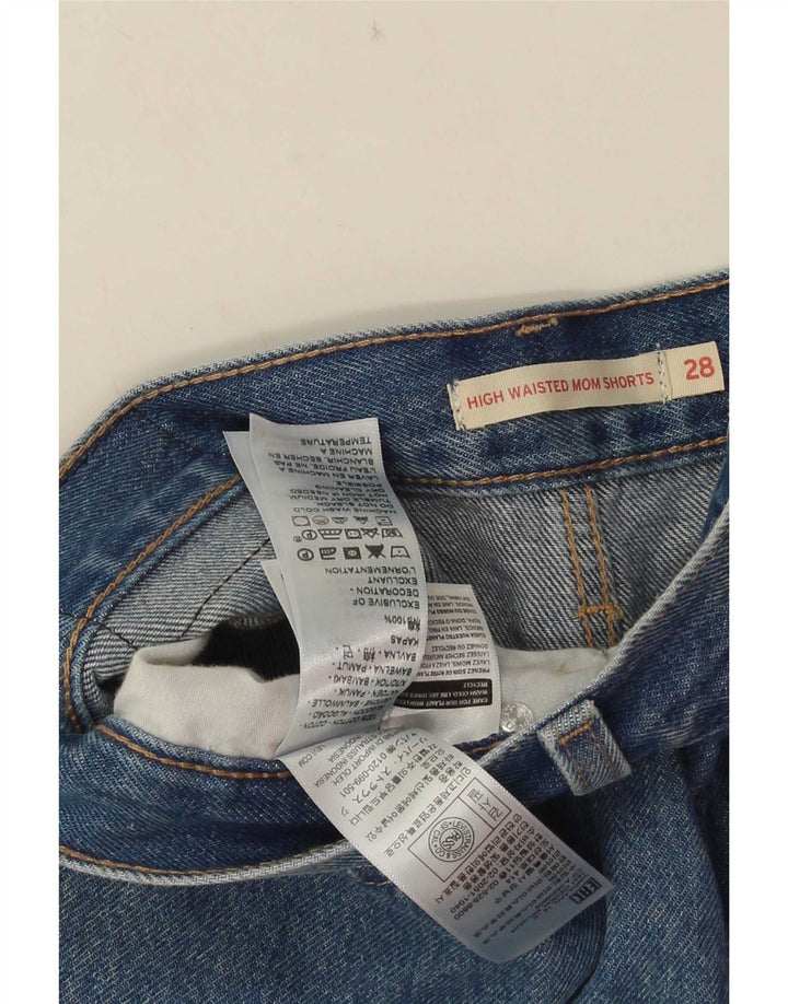 Levi's Dame Mom Højtaljede denimshorts W28 Mellemblå Bomuld
