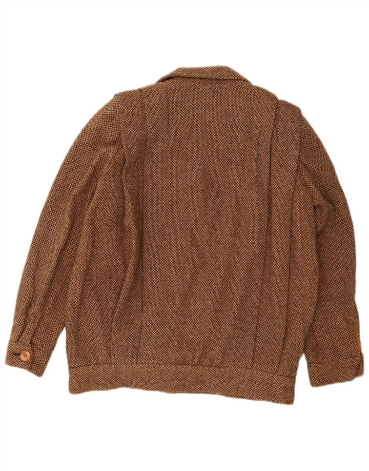 Vintage kvinde bomberjakke UK 14 Medium brun uld