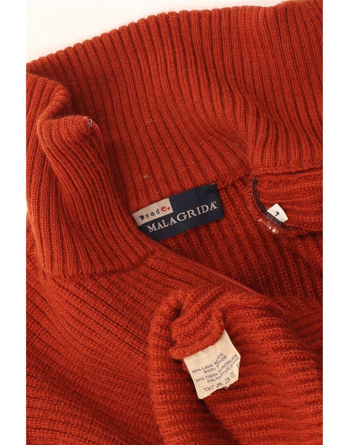 Malagrida Herre Cardigan Sweater Stor Orange Merinould