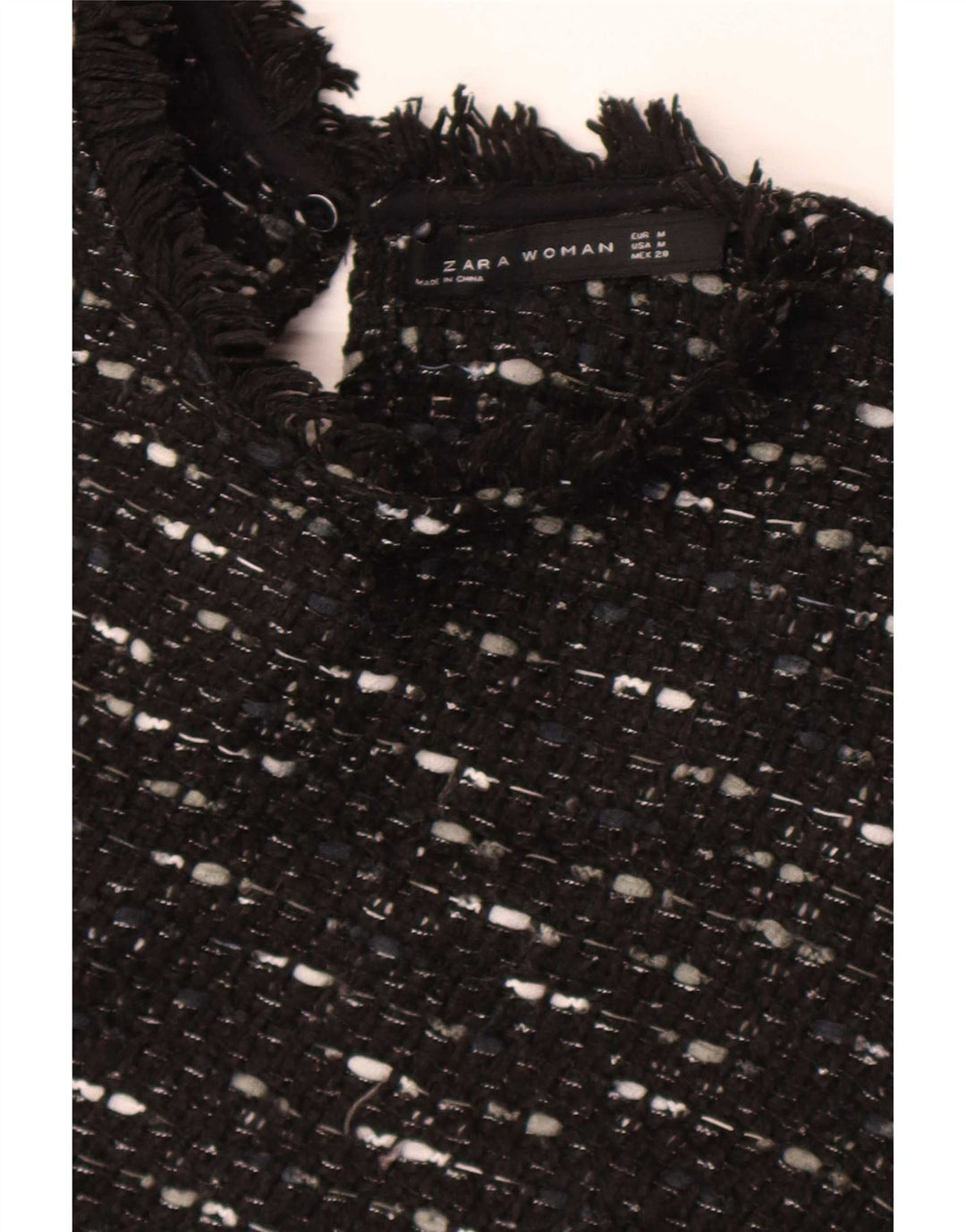 Zara Dame Jumper Dress UK 12 Medium Black Flecked