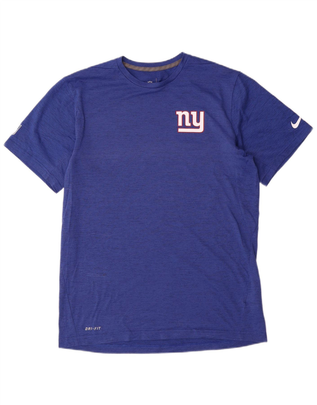 NIKE Grafisk T-shirt top mellemblå polyester til mænd