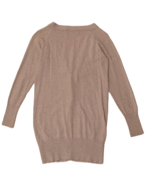 Zara Dame Cardigan Sweater UK 12 Medium Grey Flecked Bomuld