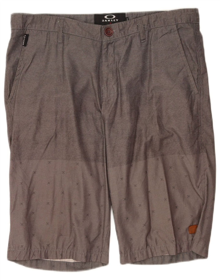 Oakley Herre Regular Fit Chino Shorts W34 Large Grey Spotted Bomuld