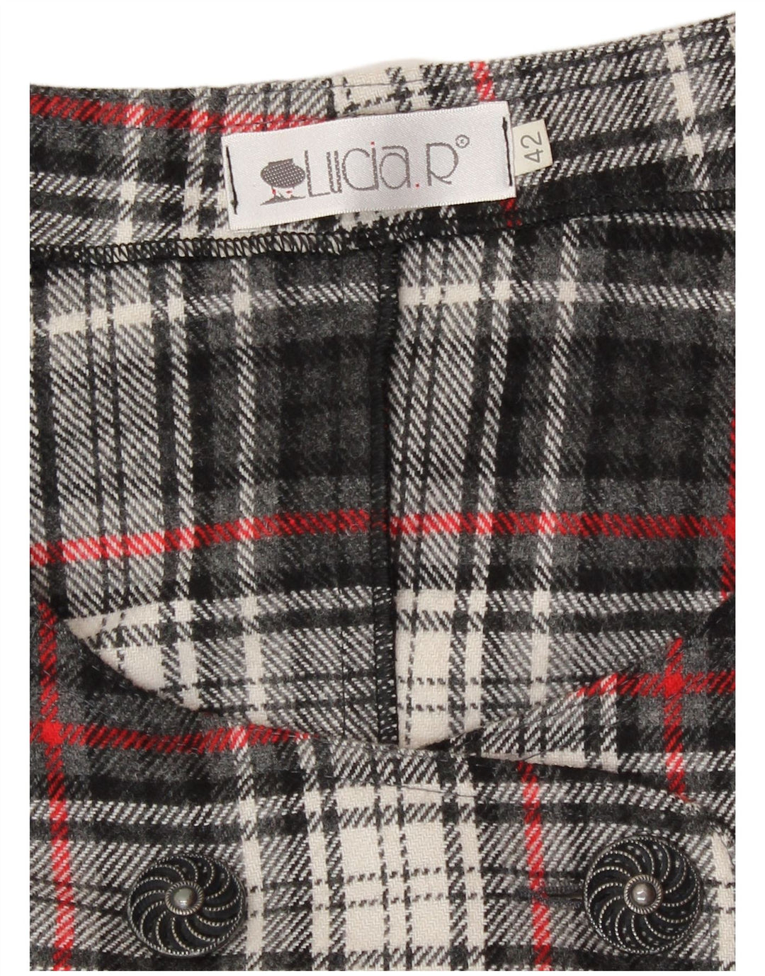 Vintage Kvinder Regular Fit Pinafore Dress IT 42 Medium Grey Plaid Retro