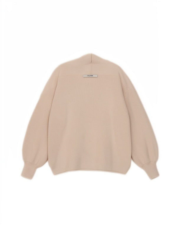 Zara Dame Off Shoulder Loose Fit Jumper Sweater UK 14 Medium Off White