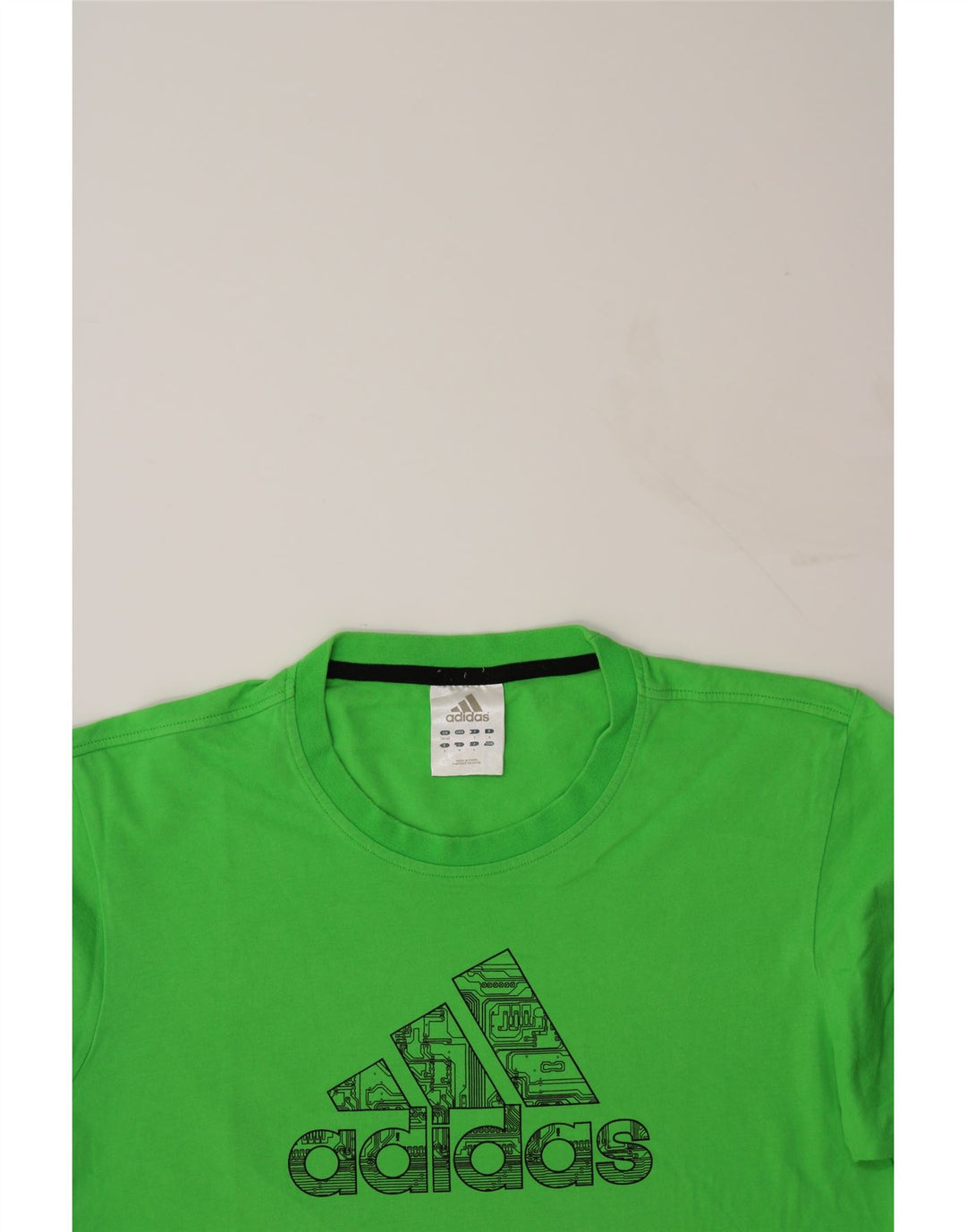 ADIDAS Mens Graphic T-Shirt Top UK 38/40 Medium Green Vintage Adidas and Second-Hand Adidas from Messina Hembry 