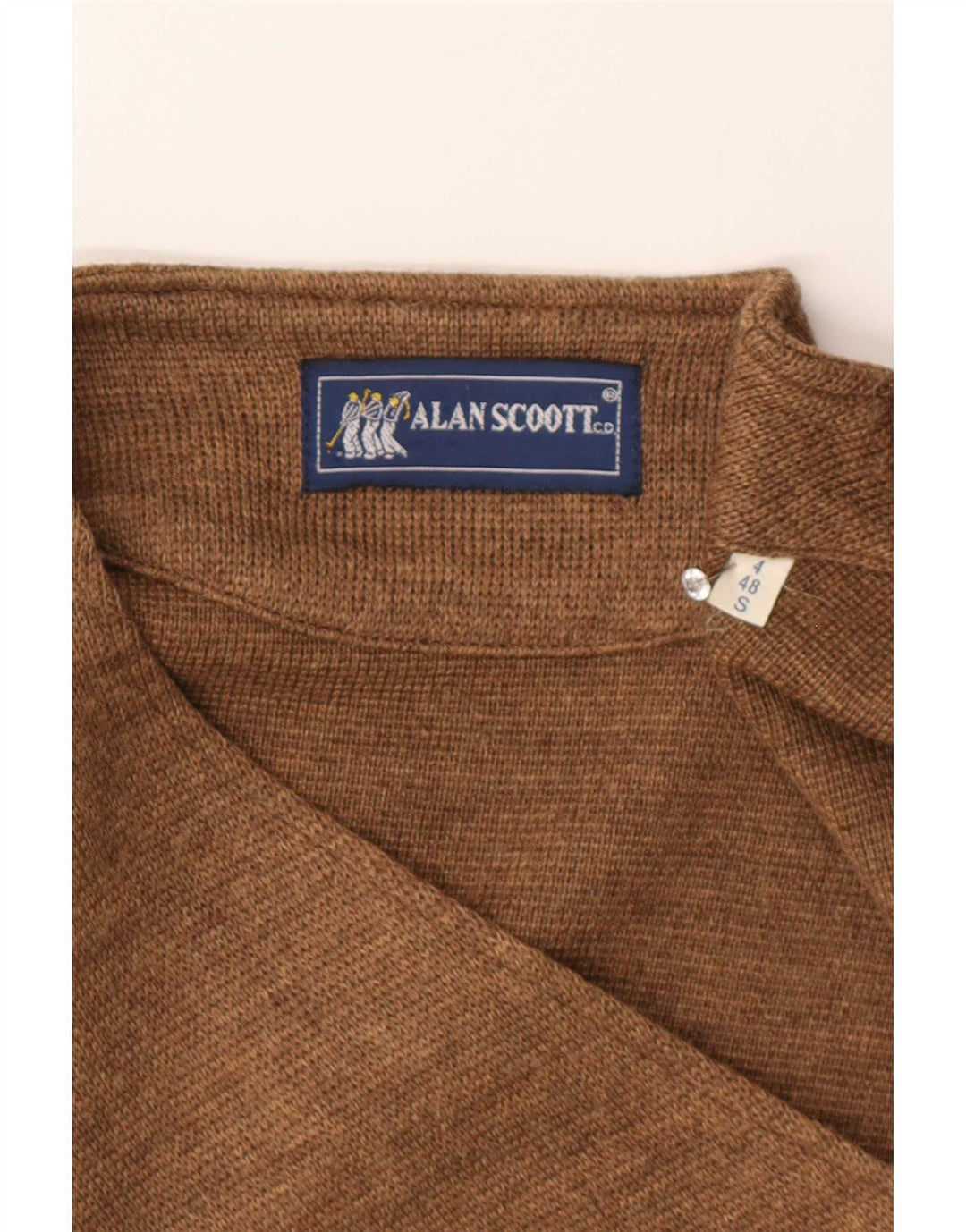 Alan Scoott Herrestrikket vest IT 48 Lille brun uld