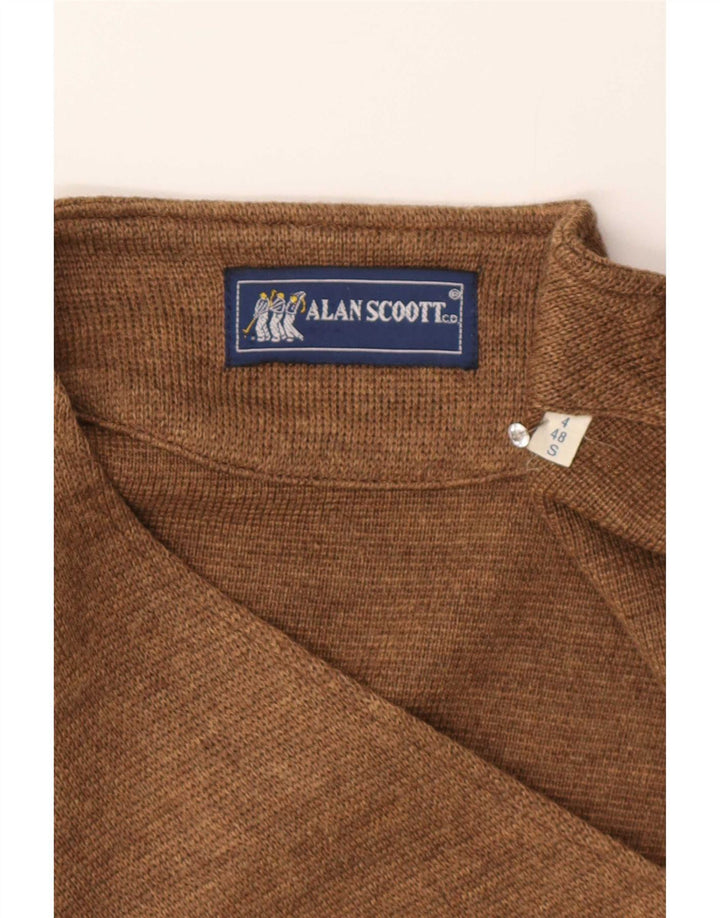 Alan Scoott Herrestrikket vest IT 48 Lille brun uld