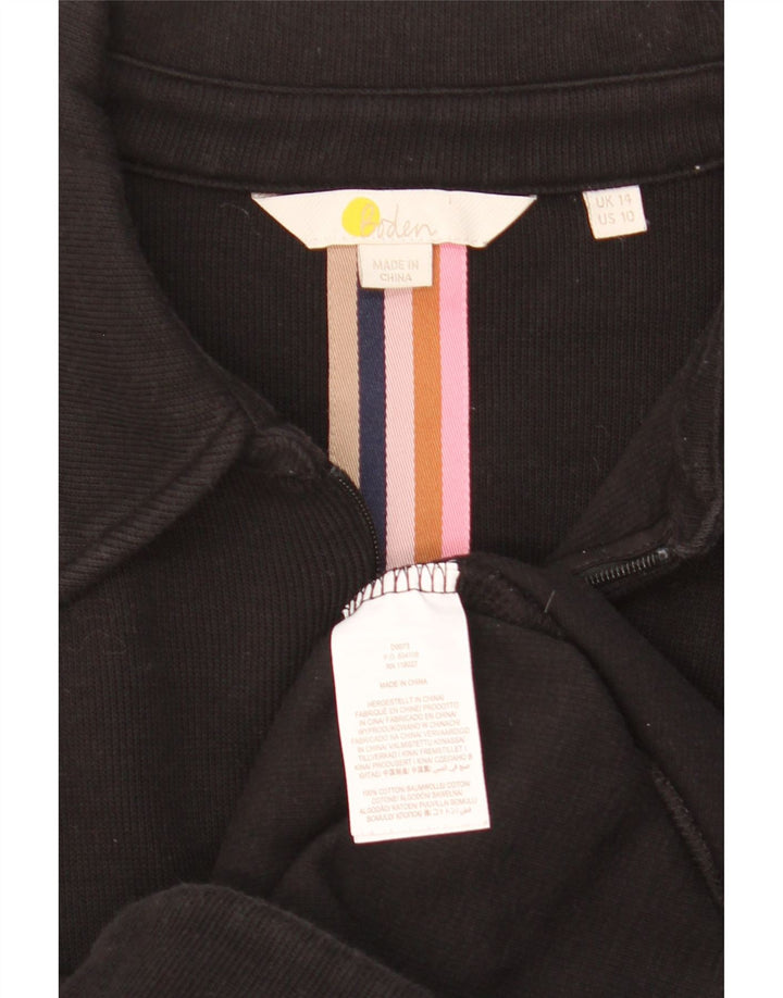 BODEN Dame Jumper Dress UK 14 Medium Sort Bomuld