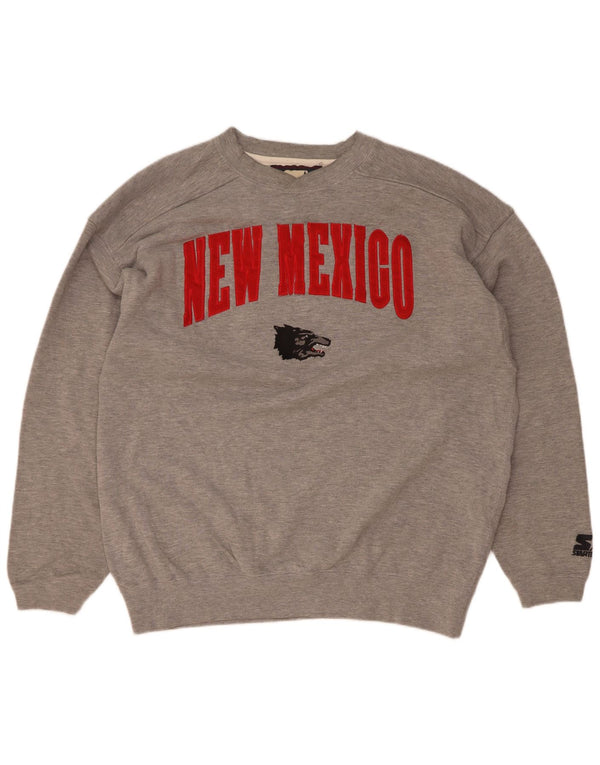 Starter Herre New Maxico State Graphic Sweatshirt Jumper Large Grå Flecked