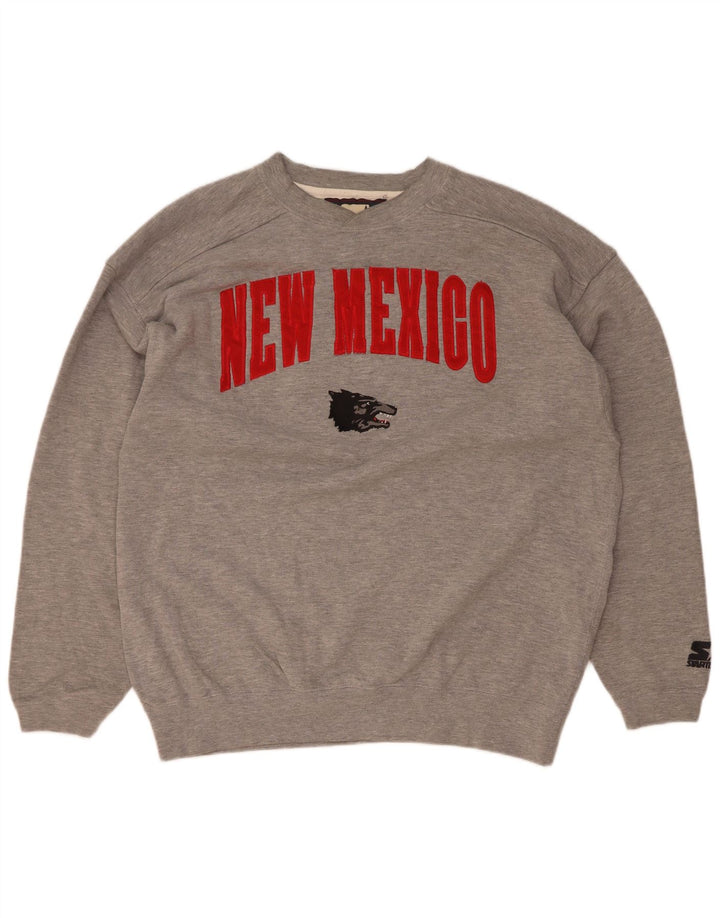Starter Herre New Maxico State Graphic Sweatshirt Jumper Large Grå Flecked