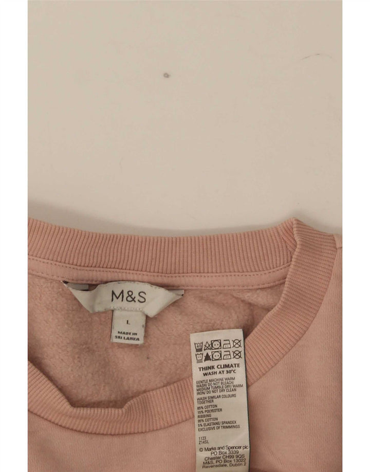 Marks & Spencer Dame Oversized Sweatshirt Jumper UK 16 Large Pink Bomuld