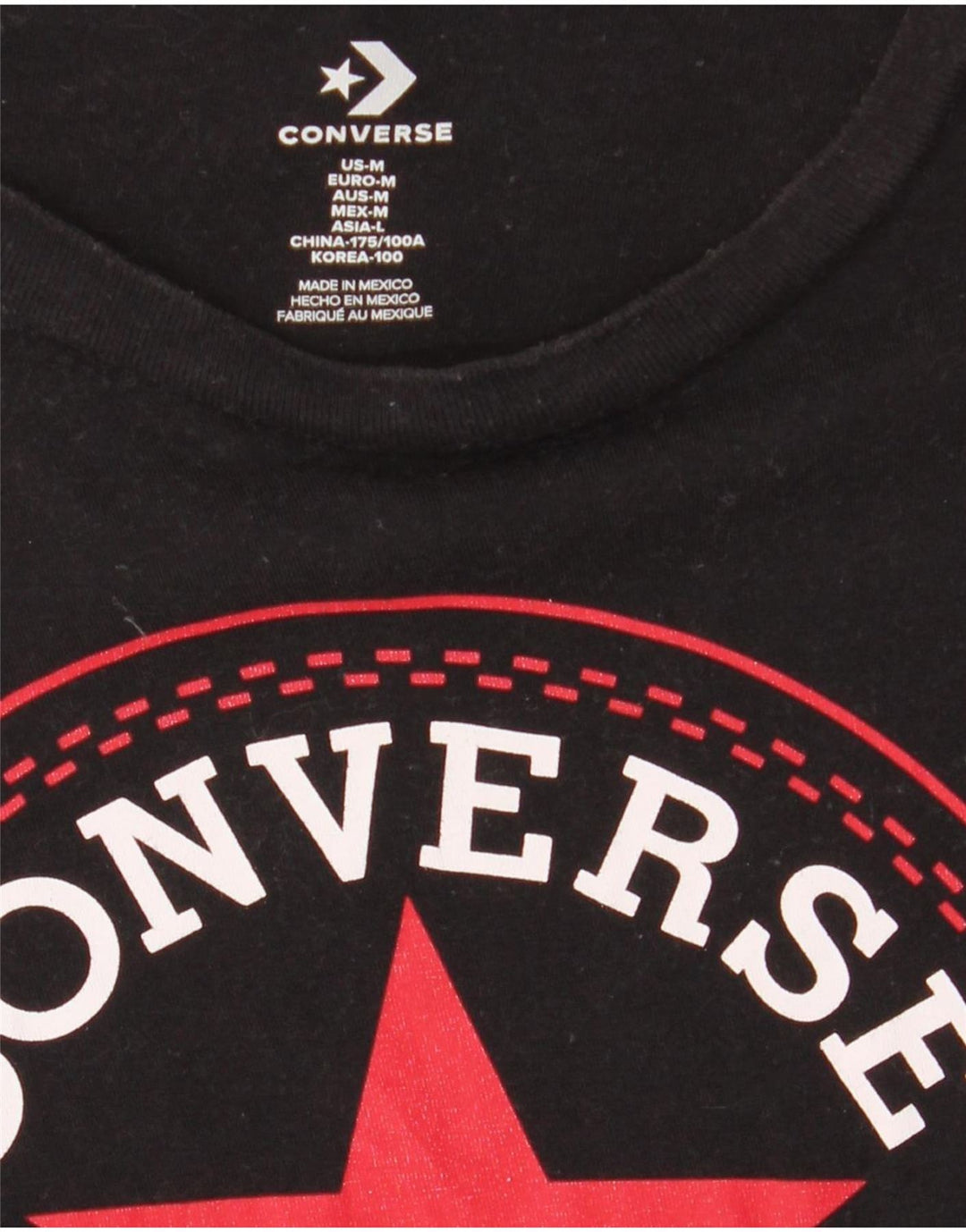 Converse Herre Chuck Taylor Grafisk T-Shirt Top Medium Sort