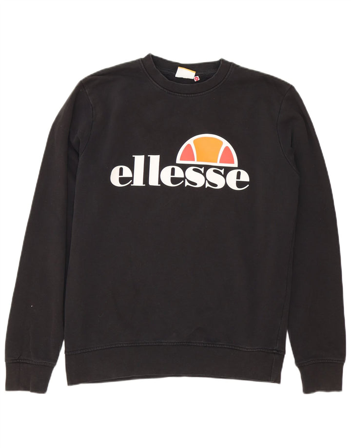 Ellesse Heritage Graphic Sweatshirt Jumper Medium Sort Bomuld