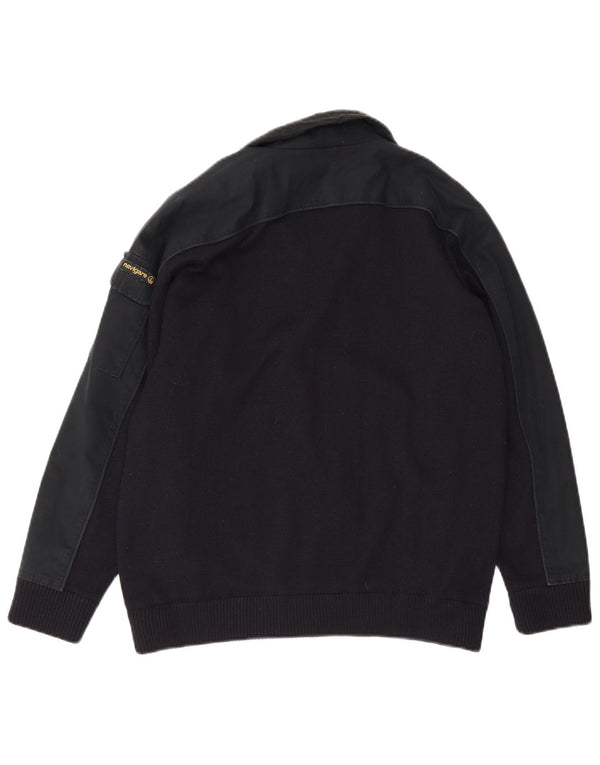 Navigare Herrestrikket 1/4 Zip Sweatshirt Jumper Medium Navy Blue Sports