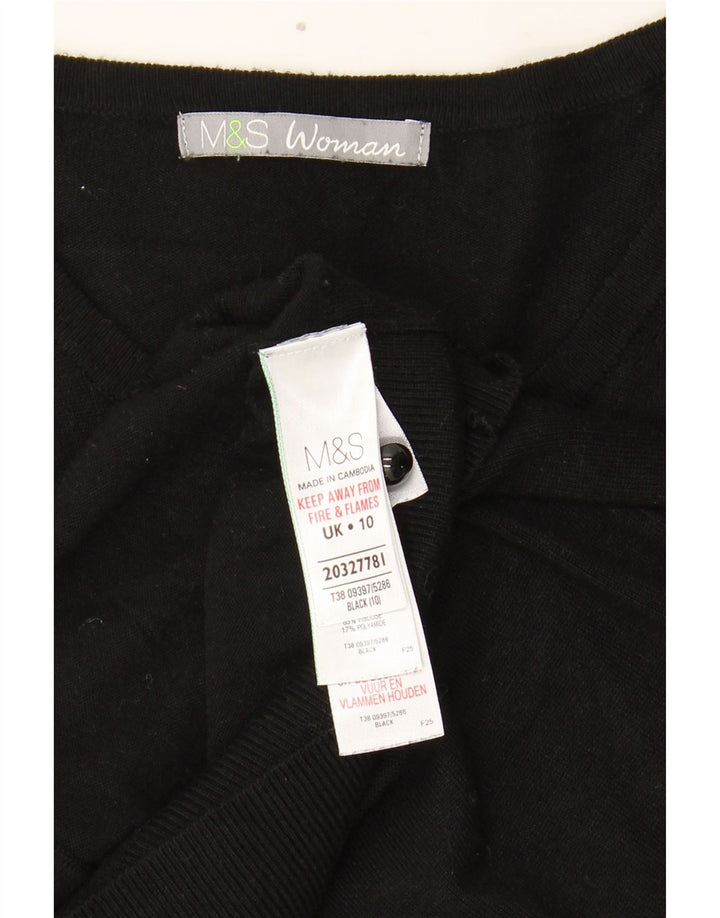 Marks & Spencer Dame Cardigan Sweater UK 10 Small Black Viscose
