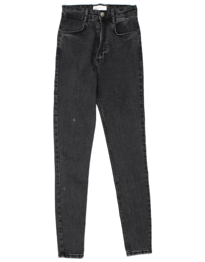 ZARA Dame Skinny Jeans EU 36 XS W26 L27 Grå Bomuld