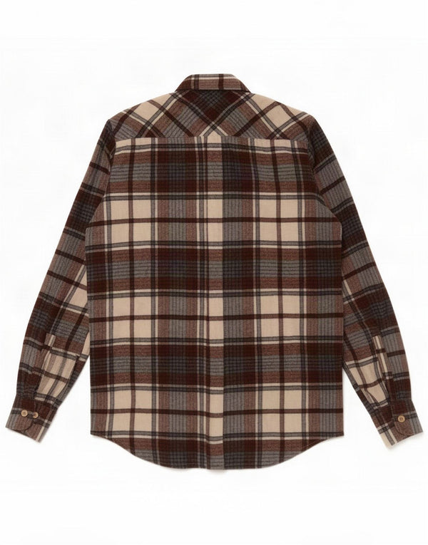 Samas Mens Flannel Shirt Medium Brown Check