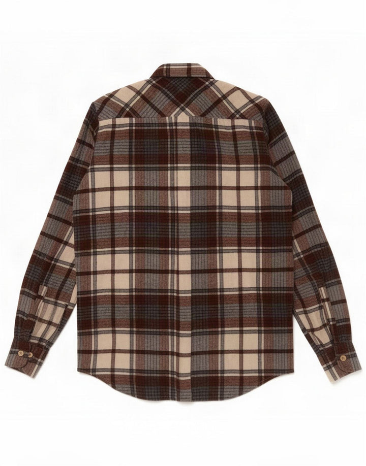Samas Mens Flannel Shirt Medium Brown Check