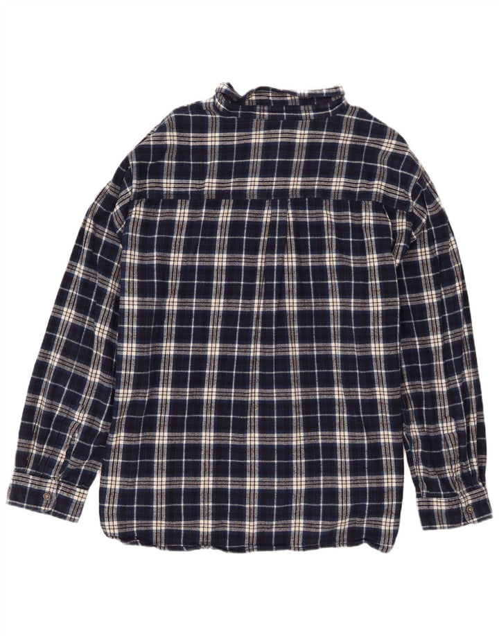 Weird Fish Herre flannelskjorte 4XL marineblå ternet bomuld