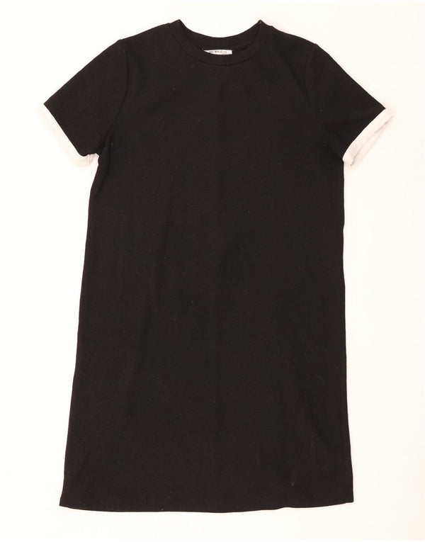 Zara Womens Trafaluc T-Shirt Dress UK 10 Small Black Colourblock