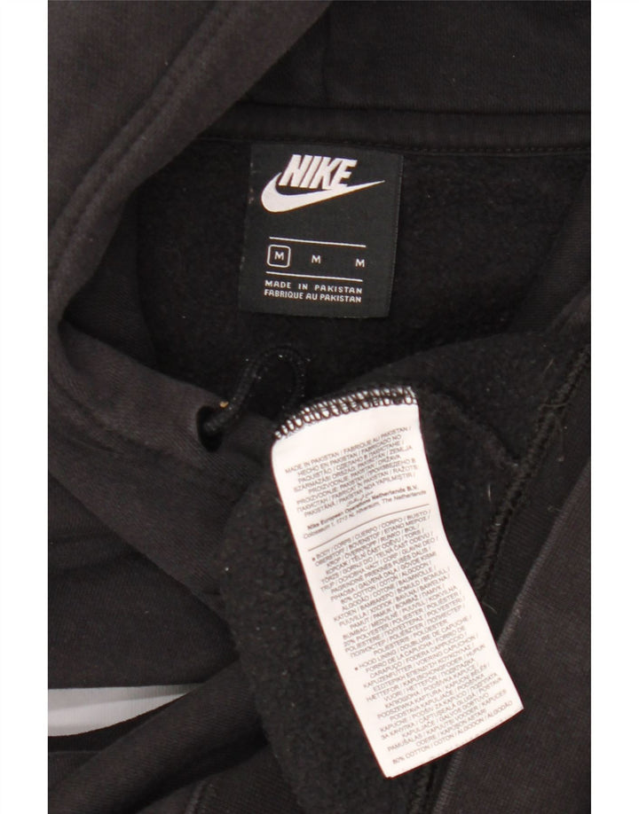 Nike Dame Grafisk Oversized Hoodie Jumper UK 14 Medium Sort Bomuld