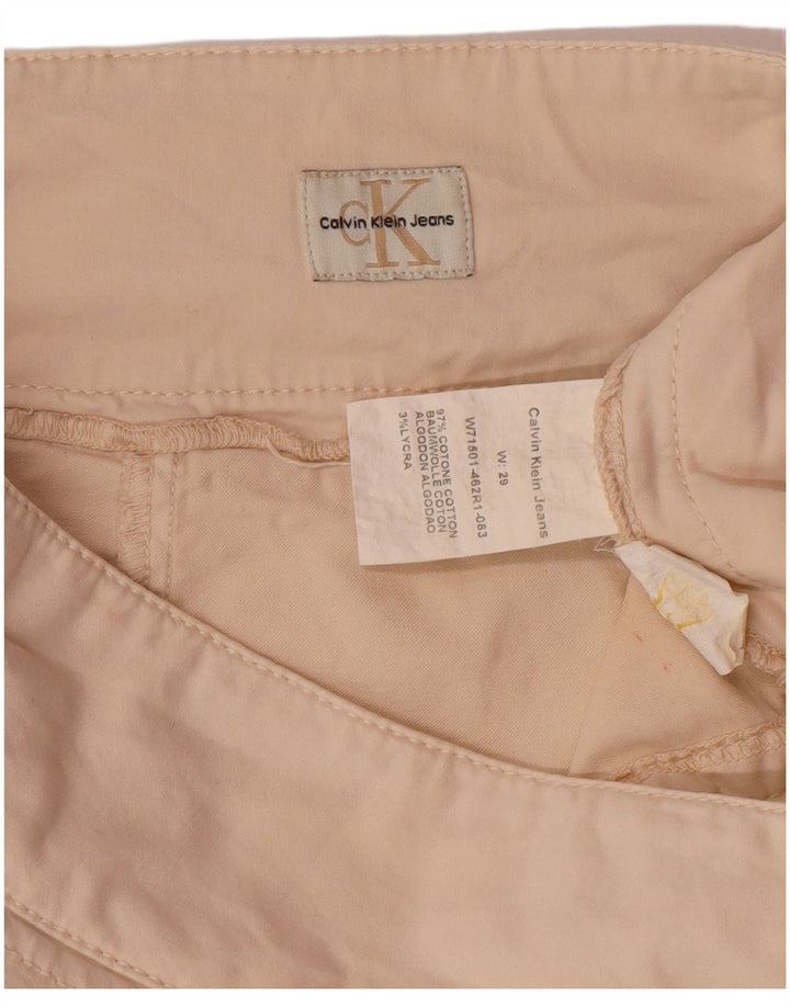 CALVIN KLEIN Womens Wrap Mini Skirt W29 Medium Beige Cotton