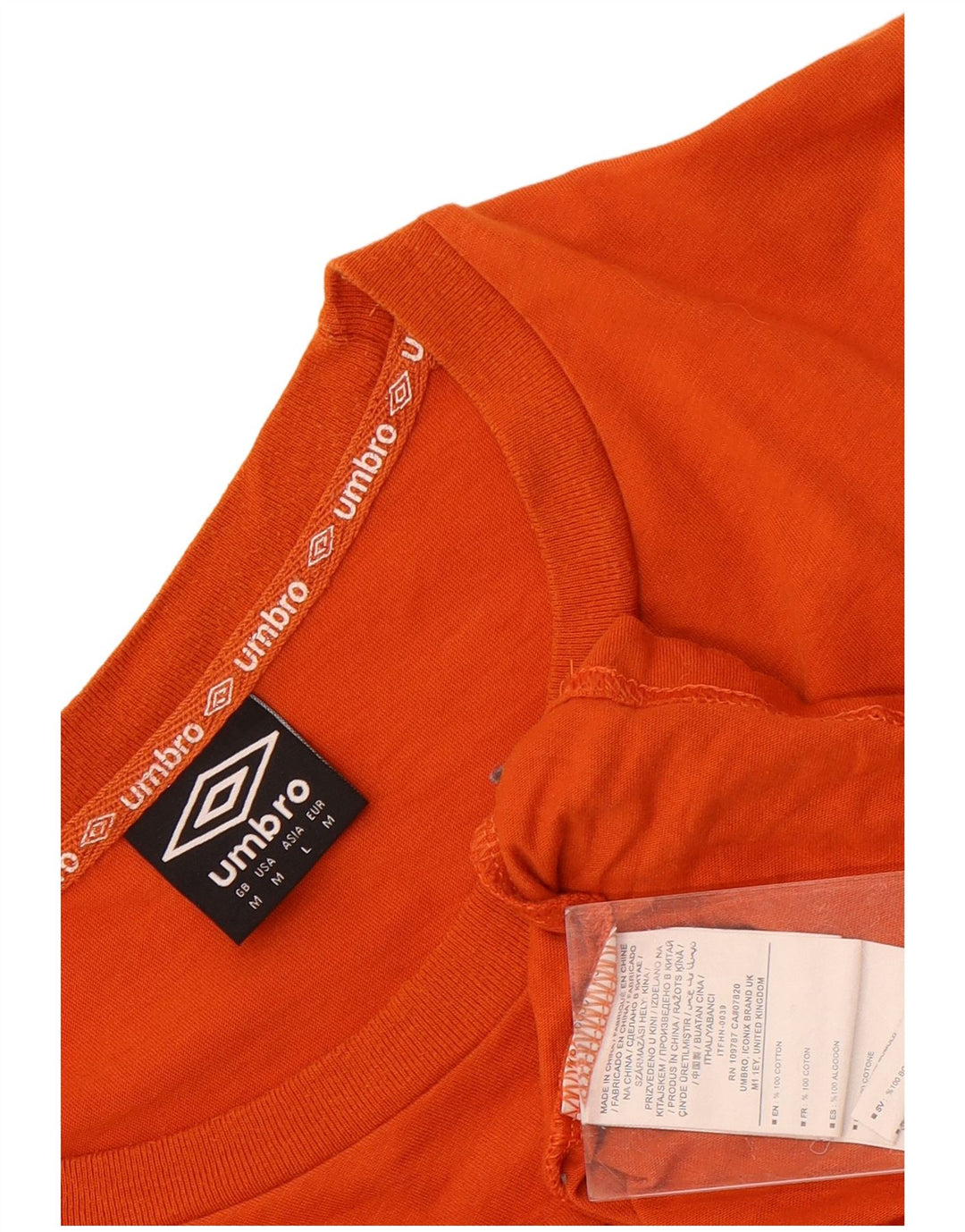 Umbro Herre Grafisk T-Shirt Top Medium Orange Bomuld