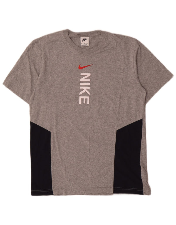 Nike Herre grafisk T-shirt Top Medium Grey Colourblock Bomuld