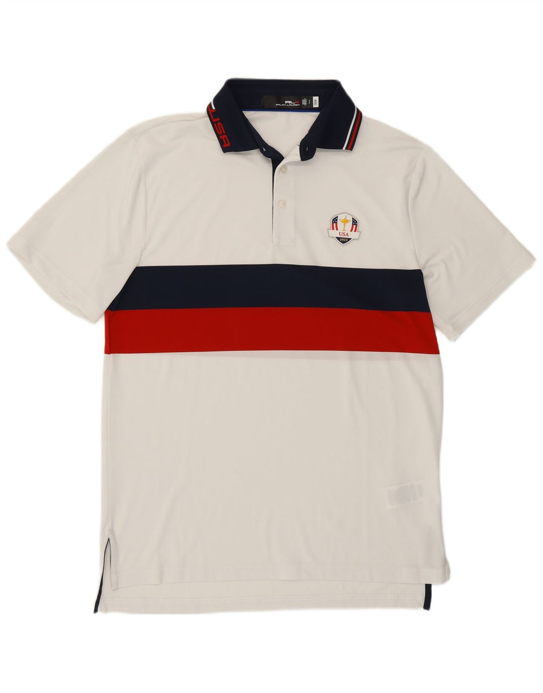 Ralph Lauren Herre USA Polo Shirt Lille hvid stribet polyester