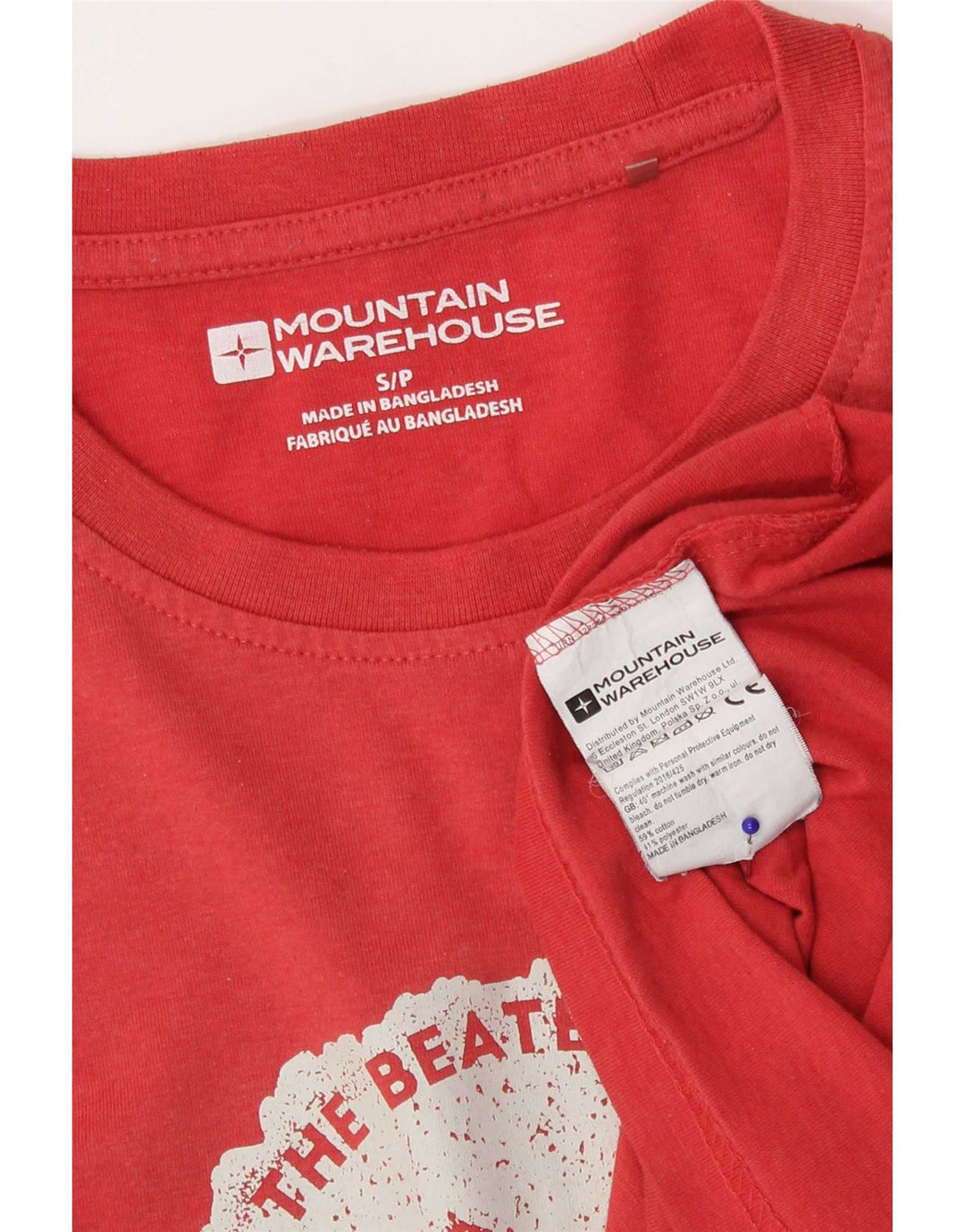 Mountain Warehouse Herre grafisk T-shirt top lille rød bomuld