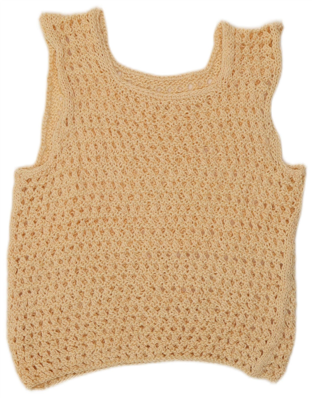 Vintage Dame Se Through Vest Top UK 12 Medium Beige