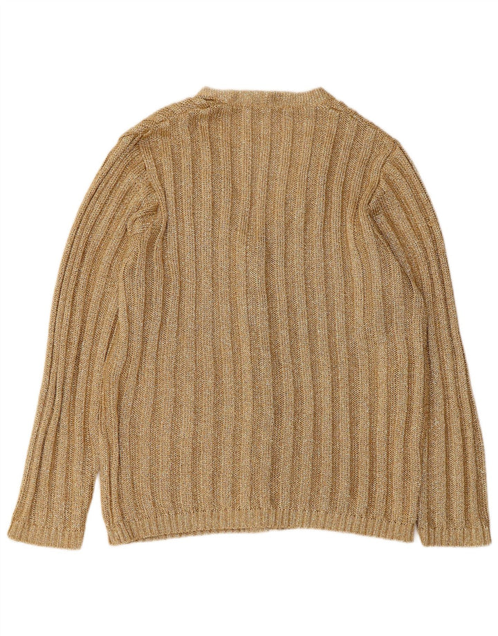 Vintage dame cardigan sweater UK 16 Large Gold